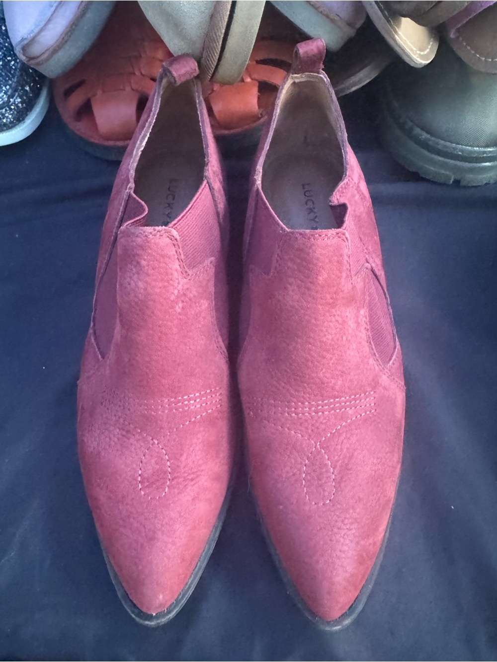 Lucky Brand Men's Burgundy Suede Chelsea-Style Boots